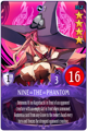 Advice text: <i>NINE=THE=PHANTOM does not like to lose, has a short temper, and has relentless personality. She also has a brilliant mind and a powerful magical powers. She has a passionate affection towards her younger sister, and will never forgive anyone that would hurt her.</i>
